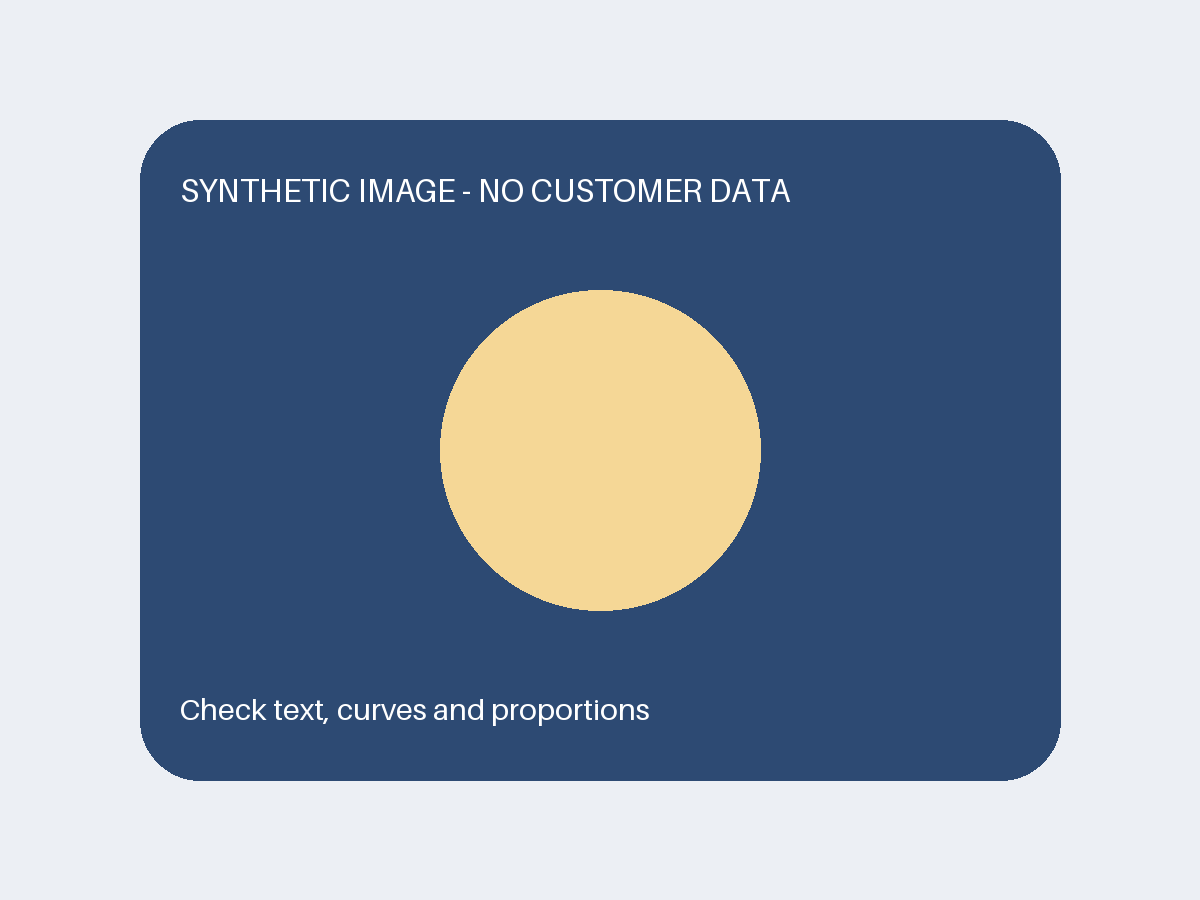 Original synthetic graphic with a circle, rounded rectangle and lettering
